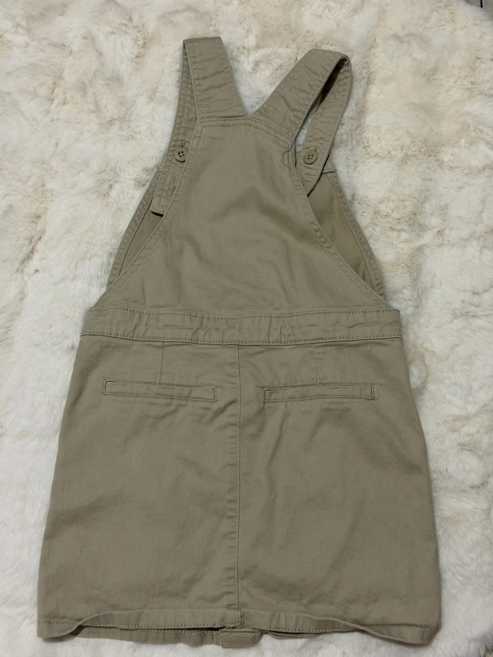 Place Khaki Button-Front Overall Dress